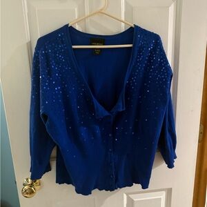 Lane Bryant Blue Sparkle Cardigan Sweater
